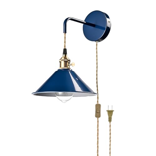 Hanging Height Adjustable Wall Sconce, Blue 2-Pack - color: Plug in Blue*2Pcs