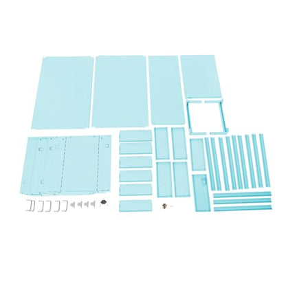 6 Drawers File Cabinet with Lock Rolling Mobile Filing Cabinet with Wheels Under Desk Vertical Filing Cabinet for Office/Home Metal (Light Blue) - color: Light Blue