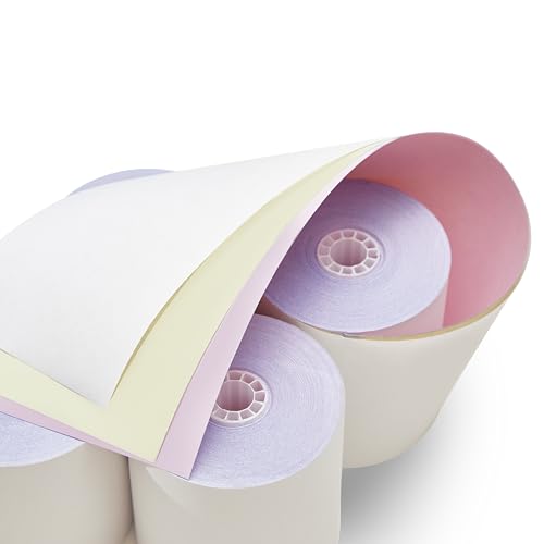 3 X 65' 3-ply White/Canary/Pink Carbonless Kitchen Paper 50 Rolls TMU 220, 50 Rolls - size: 3" x 65' 3-Ply W/C/P