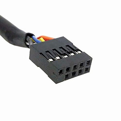ANRANK 50cm Dual USB 2.0 Type A Female to Motherboard 9Pin Header Cable Adapter with Screw Panel for Computer, Tablet, Printer, Barcode Scanner, Car, Camera, Android Smartphone