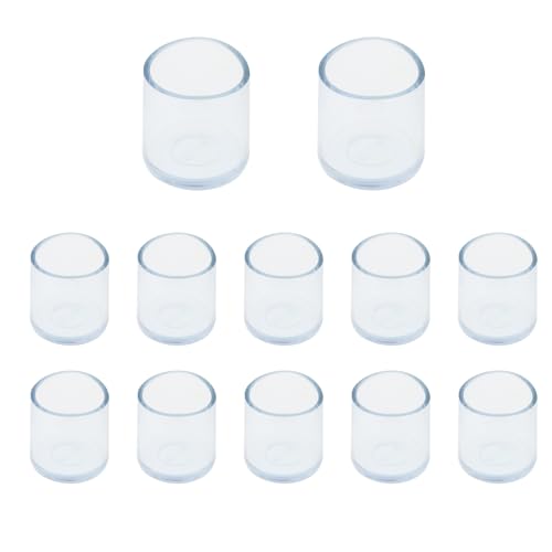 Round Chair Leg Caps,PVC Furniture Feet Covers,TTZEZE Transparent Round Floor Protectors,Clear Table Feet Covers Preventing Plastic Chair Leg Covers Scratches and Noise 19mm/0.75'', 12 - size: 0.75 inches