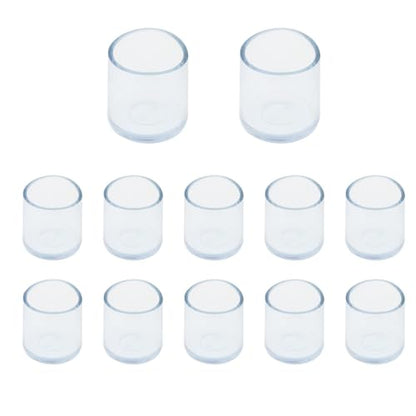 Round Chair Leg Caps,PVC Furniture Feet Covers,TTZEZE Transparent Round Floor Protectors,Clear Table Feet Covers Preventing Plastic Chair Leg Covers Scratches and Noise 19mm/0.75'', 12 - size: 0.75 inches
