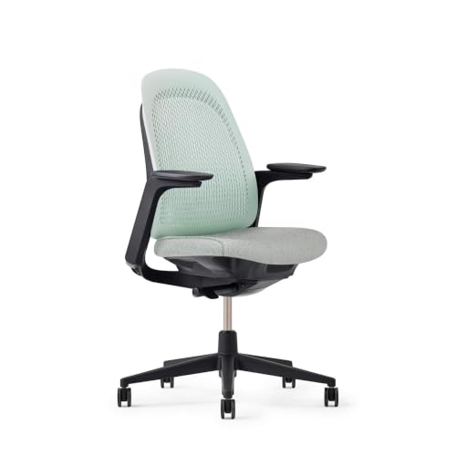 Haworth Breck Ergonomic Office Chair, Home Office Desk Chair, Agave | Computer Desk Chair with Height-Adjustable Lumbar Support, Black Trim, and 4D-Arms - color: Agave, style: Black Trim