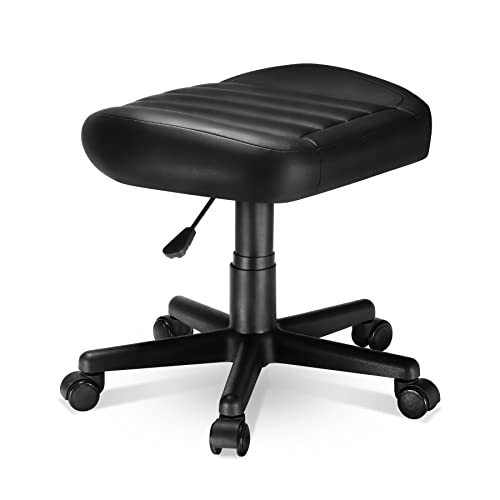 EUREKA ERGONOMIC Multi-Use Stool, Height Adjustable Swivel Rolling Stool Chair W Wheels, Ottoman Footrest for Gaming, Home Office, Black - color: Black