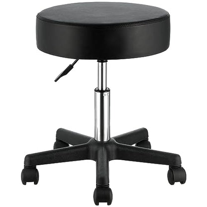 VEVOR Rolling Stools with Wheels 400LBS Weight Capacity Swivel Stools Chair - color: Black, size: 19.69"D x 19.69"W x 18.11"H