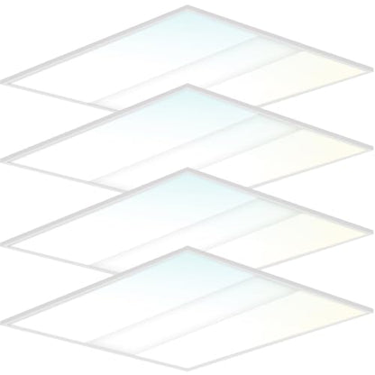 2x2 FT 4 Pack LED Drop in Troffer Center Basket Panel Ceiling Office Light Fixture, 5 Color Tunable 3500K/4000K/5000K/5700K/6500K, 0-10V Dimmable Chandeliers, ETL+DLC 5.1 Certified - size: 2.2ft