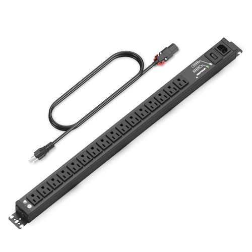 Surge Protector Power Strip, 16 Outlet Metal PDU Power Strip, 6 Feet - size: 6 FT
