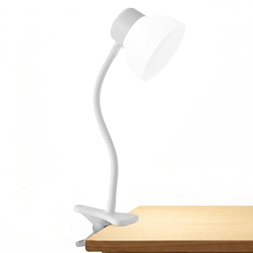 Desk Lamps for Home Office,Small LED Reading Lamp,5000K Eye-Care Desk Light | Clip On Desks Lamps for College Dorm, Kids Desk, Bed Headboard, Flexible Gooseneck, Compact Small Table Lamp - color: Cool White