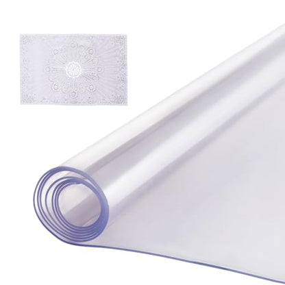 VEVOR Plastic Table Cover, 40 x 80 Inch 2.0 mm Thick Rectangle Clear PVC Mat Protector, Waterproof & Easy Cleaning Desk Pad Tablecloth, for Office, Dresser, Dining Room, Night Stand - size: 80" x 40" (Rectangular)