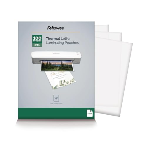 Fellowes Thermal Laminating Pouches, Letter Size Sheets, 3 Mil, 100pk | Premium Protection, Dry-Erase Friendly, Perfect for Classroom School Supplies & Projects, For Use with All Thermal Laminators - style: 3mil - 100 Pack