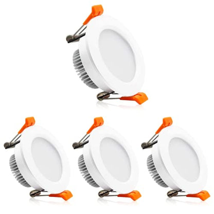 2 Inch LED Downlight, Recessed Lighting Dimmable Ceiling Light, 3W, 3000K Warm White, CRI80 with LED Driver(35W Halogen Equivalent), 4 Pack - color: Warm White, size: White/4 Pack