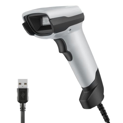 Barcode Scanner, 1D CCD Handheld Barcode Reader USB Wired Connection Bar Code Scanners for Store Supermarket Warehouse Library Supports Scan Screen UPC - size: 1D-2209H-Wired