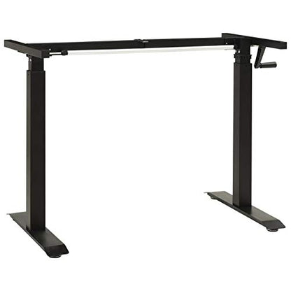 Gecheer Manual Height Adjustable Standing Desk Frame, Hand Crank Black Powder-Coated Steel, for Home Office Workspace, 28.0-44.5 in Height, 23.6 x 63.0 x 44.5 in Dimensions