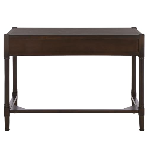 SAFAVIEH Home Collection – Filbert Dark Chocolate Writing Desk, 2-Drawer Traditional Desk, Classic Home Office Design (DSK5701E) - color: Dark Chocolate
