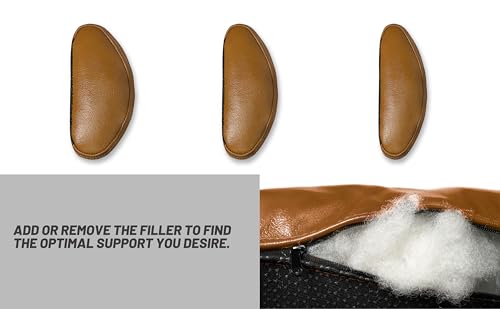 BOWERBIRD Genuine Leather Recliner Head Pillow-Head and Neck Pillow-Headrest Cushion for Neck Pain Relief and Cervical Support - color: Caramel