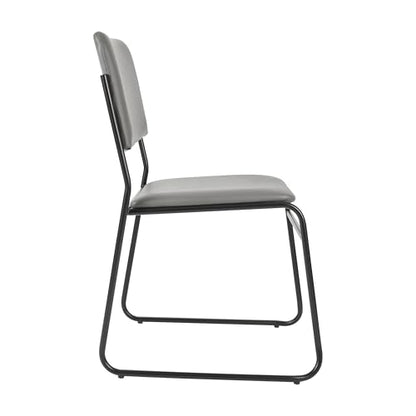 Flash Furniture Hercules Vinyl Stackable Chair with Sled Base, Gray | Vinyl Upholstery, 500 LBS. Weight Capacity - color: Gray Vinyl/Black Frame, size: Set of 1