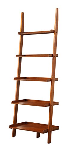 Convenience Concepts American Heritage Ladder Bookshelf 25" - Classic Living Room Bookcase for Traditional, Modern Office, Family Room & Home Office, Cherry - color: Cherry