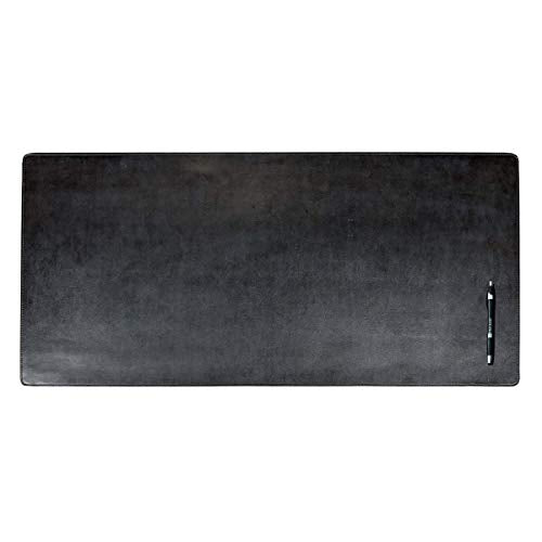 DACASSO Bonded Leather No Core Rollable Desk Mat/Pad - Luxury Leather Desk Blotter for Writing - Executive Desk Surface Protector - (Black, 32” x 15”)