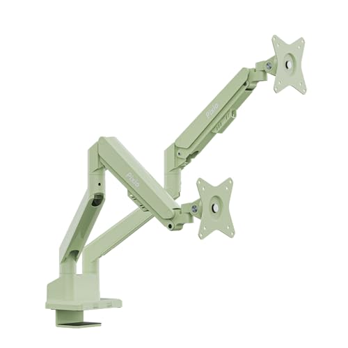 Pixio PS1D Wave Mint Green Dual Monitor Arm Stand Desk Mount - Fits up to 32 inches Monitors and up to 19.8lbs. VESA Compatibility and Integrated Cable Management - color: Mint Green, size: Dual