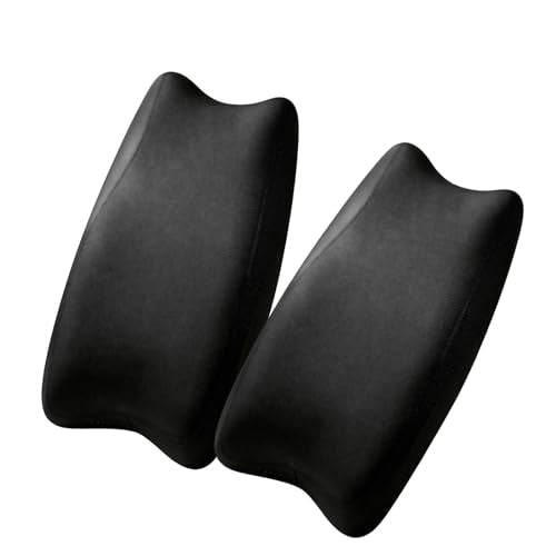 Memory Foam Armrest Pads, Pressure Relief Elbow Cushion, Non-Slip Hook & Loop Straps for Office, Gaming Chair & Wheelchair, Machine Washable, 2-Pack - color: Black2
