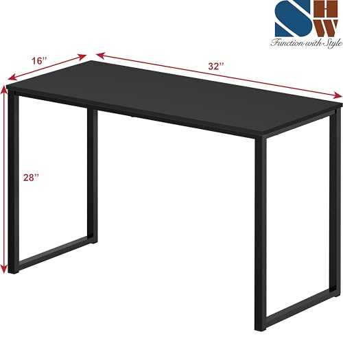 SHW Mission 32-Inch Home Office Computer Desk, Black - color: Black, size: 32-Inch