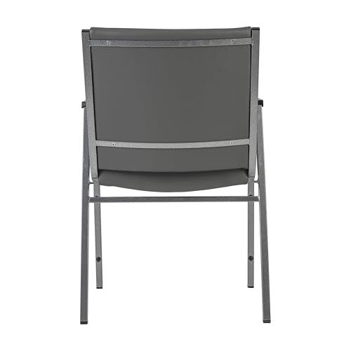 Flash Furniture Hercules Vinyl Stack Chair with Arms, Gray, 4-Pack - color: Gray Vinyl, size: Set of 4