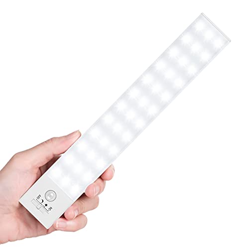 Under Cabinet Lighting, 36 LED Motion Sensor Light Indoor Rechargeable, 1500mAh Closet Lights Battery Operated for Kitchen Cabinets, Shelves, Walls (1 Pack) - color: 5500K Daylight White 1 Pack-9 inches