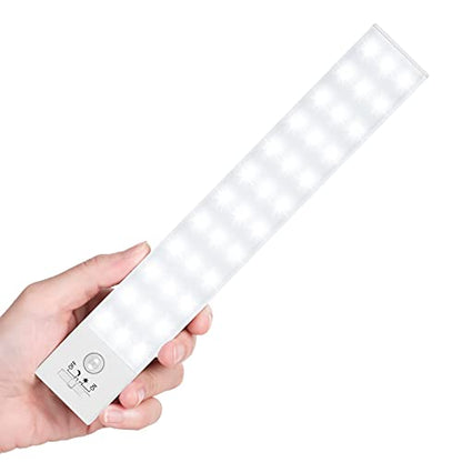 Under Cabinet Lighting, 36 LED Motion Sensor Light Indoor Rechargeable, 1500mAh Closet Lights Battery Operated for Kitchen Cabinets, Shelves, Walls (1 Pack) - color: 5500K Daylight White 1 Pack-9 inches