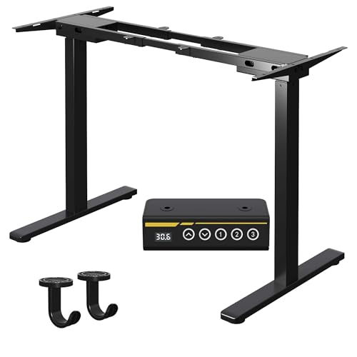 Dual Motor Standing Desk Frame for 40-63 in Tops, 264 lb, Black | Frame Only, Fits 40-63 x 24-28 in Tops, 28.3-46.5 in Height, 2+3 Controls, ≤45 dB, 264 lb Capacity - color: Black
