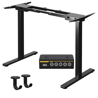 Dual Motor Standing Desk Frame for 40-63 in Tops, 264 lb, Black | Frame Only, Fits 40-63 x 24-28 in Tops, 28.3-46.5 in Height, 2+3 Controls, ≤45 dB, 264 lb Capacity - color: Black