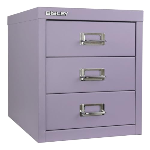 Bisley 3-Drawer Steel MultiDrawer Cabinet - Lilac - color: Lilac, size: 3 Drawer