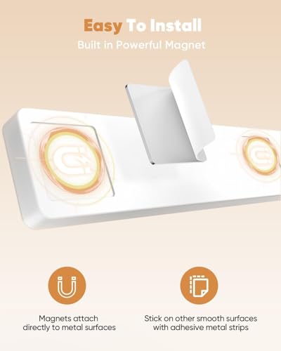 Under Cabinet Lighting, 3 Color Temperatures Motion Sensor Light Indoor 2 Pack, USB Rechargeable Battery Operated Closet Lights, Wireless Dimmable LED Cabinet Lights, Under Counter Light for Kitchen