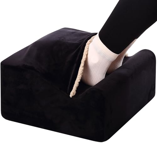 Keep Warm Foot Stool Foot Rest for Under Desk At Work | Office Footrest with Warm Feet Pocket,Ergonomic Under Deskfoot stool Stool for Office Chair & Back &Pain Relief Black+ - color: Black+