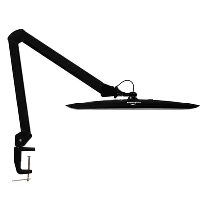 20-Inch LED Desk Lamp with Clamp, 24W 2200LM, Protected Arm, Black | 117 SMD LEDs deliver eye-caring daylight illumination with 4 brightness levels and reinforced dual metal arms - size: BLACK-NonCCT-Protective