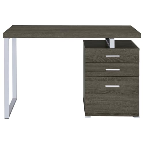 Coaster Brennan 47-Inch Rectangular 3-Drawer Desk, Weathered Grey 800520 - color: Weathered Grey