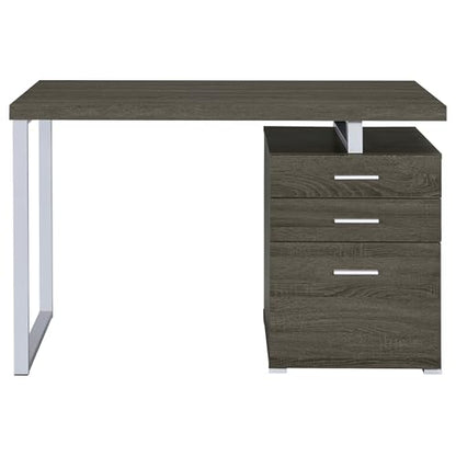 Coaster Brennan 47-Inch Rectangular 3-Drawer Desk, Weathered Grey 800520 - color: Weathered Grey