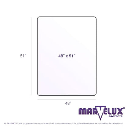 Marvelux Enhanced Polymer Eco-Friendly Office Chair Mat for Low and Standard Pile Carpeted Floors 48" x 51" | Rectangular Carpet Protector, Transparent | Multiple Sizes - size: 48" x 51"