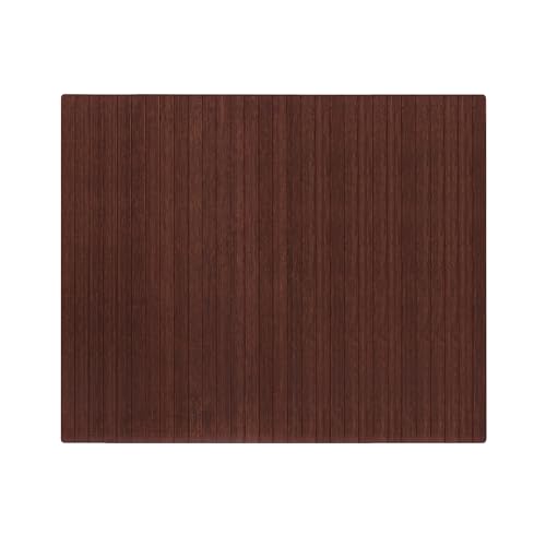 Anji Mountain 60" x 48" Bamboo Office Chair Mat for Carpet & Hardwood Floor - color: Dark Cherry, size: 60" x 48", style: Without Lip