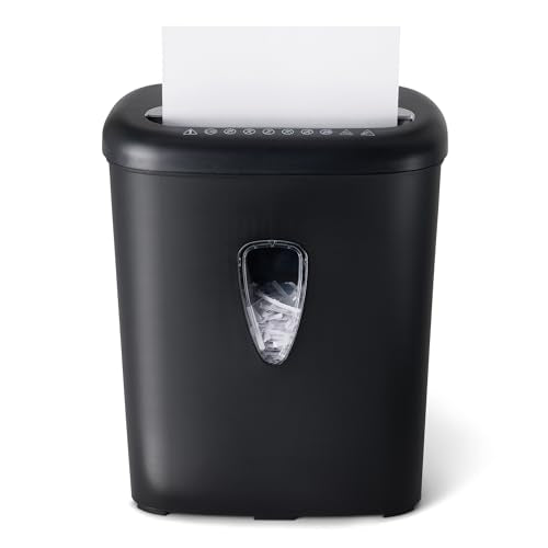 Amazon Basics 8 Sheet Cross Cut Paper and Credit Card Shredder with 4.1 Gallon Bin, Black - size: 8 Sheet