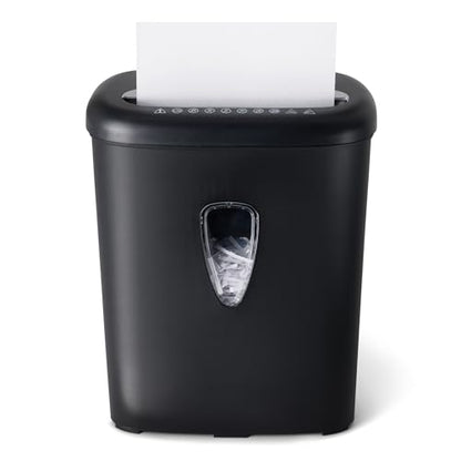 Amazon Basics 8 Sheet Cross Cut Paper and Credit Card Shredder with 4.1 Gallon Bin, Black - size: 8 Sheet