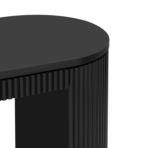59" Curved Console Table Entryway Table Sofa Table Behind The Couch for Foyer Entry Way Entrance Living Room Hallway (Black) - color: 59"-black