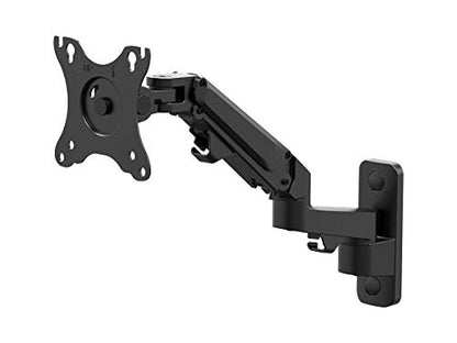 Monoprice Full Motion Wall Mount - for Monitors Up to 27 Inch, Adjustable Gas Spring, 2-Segment, Supports Max Weight 15.4 Pounds, Black - Workstream Collection - style: 2 Segment