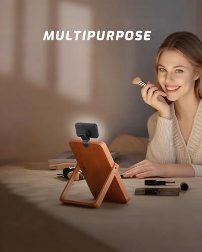 Portable Selfie Light for iPhone: Rechargeable Phone Fill Lights, Ring Light for Camera Picture, Makeup Photo, Video Conferences, Laptop Use, Zoom Meetings, TikTok, Vlog Photography - color: BLACK