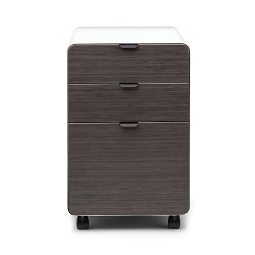 UPLIFT DESK 3-Drawer Mobile File Cabinet - Steel Rolling Filing Cabinet with Lock, Soft-Close Top Drawer, Letter & Legal Size File Storage, Easy Assembly for Home Office (White, Ash Gray) - color: White, Ash Gray