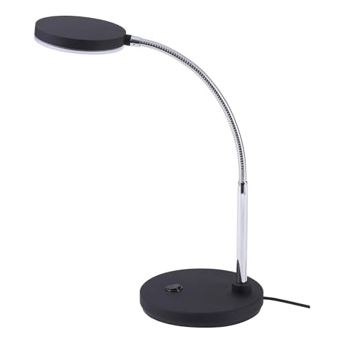 Bostitch Office LED Metal Gooseneck Desk Lamp, Flicker Free, Adjustable Head (VLED1800BK), Black