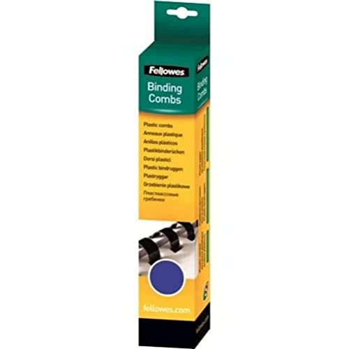 Fellowes 10 mm A4 Retail Plastic Binding Combs - Blue, Pack of 25 - color: Blue, size: 10 mm