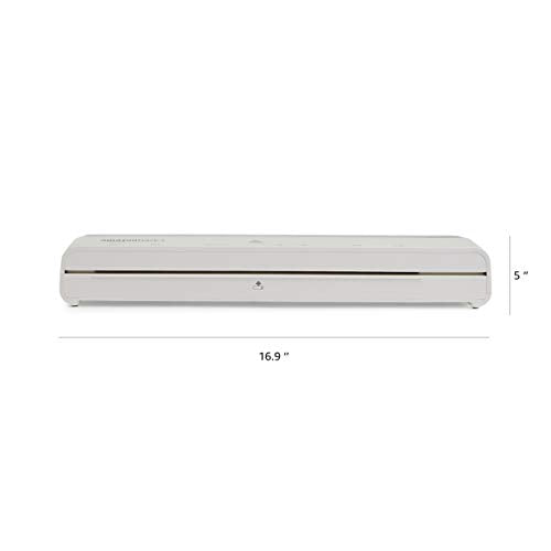 Amazon Basics 12-Inch Thermal Laminator Machine, 1 Min Fast Warm-Up, for Documents Photos, Home/Office/School Use, 20 Pouches Included, White - size: 12-inch + 20 Pouches
