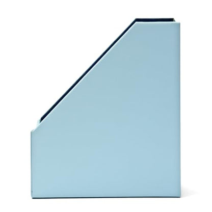 UnionBasic Magazine File Holder - Office Leatherette Desktop Document File Folder Journals Organizer Racks, Lychee Blue - color: Lychee Blue