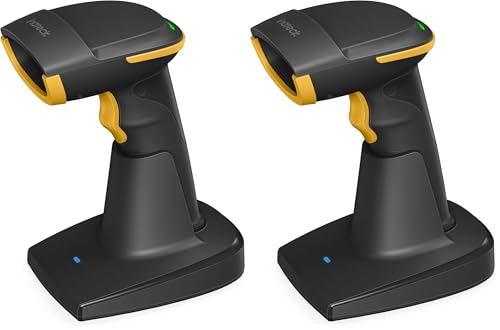 Inateck 2D Barcode Scanner Bluetooth, Barcode Reader with 2.4Ghz Smart Base, Screen Scanning, BCST-54 Black (Pack of 2) - color: Black-BCST54, size: With Smart Base (Pack of 2)