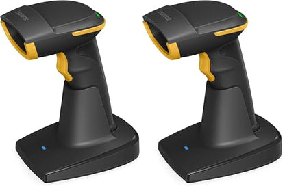 Inateck 2D Barcode Scanner Bluetooth, Barcode Reader with 2.4Ghz Smart Base, Screen Scanning, BCST-54 Black (Pack of 2) - color: Black-BCST54, size: With Smart Base (Pack of 2)
